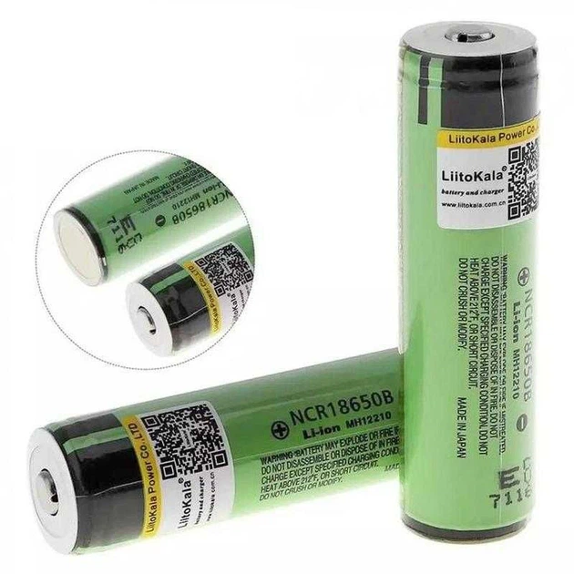 Акумулятор 18650 LiitoKala 34B-JT 3400 mAh літій-іонний для ліхтариків Li-Ion 8 А, 3.7V Опуклий плюс (19307) - зображення 2