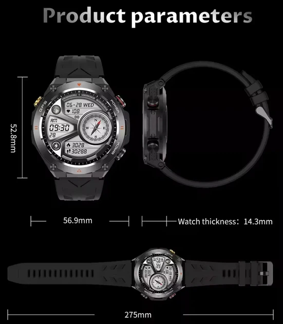 Умные смарт-часы Colmi V75 GPS фитнес браслет Black (19242) - изображение 5