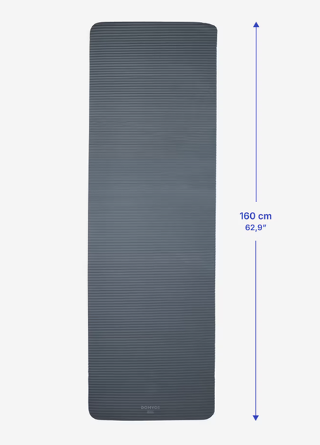 Коврик для Пилатеса DOMYOS Comfort 160 х 55 х 1 см Серый - изображение 2