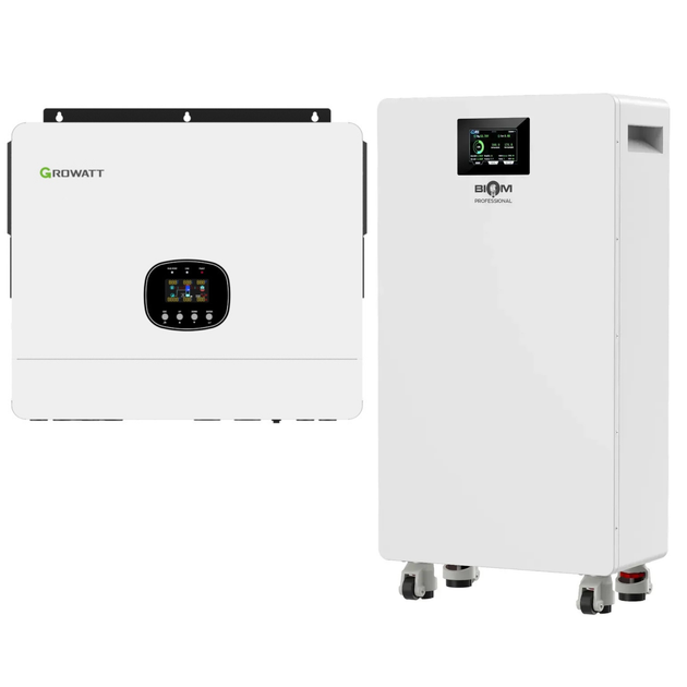 Комплект автономного енергопостачання Growatt SPE 8000 ES 8 кВт + Biom Professional BALFP-512314-V2 16 кВт·год White - Фото 1 Комплект автономного енергопостачання Growatt SPE 8000 ES 8 кВт + Biom Professional BALFP-512314-V2 16 кВт·год White - зображення 1
