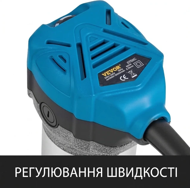 Фрезер по дереву VEVOR 710 Вт / 10 000–30 000 об/мин / цанги 1/4« и 3/8» / Алюминиевый корпус (100808892) - Б/У - Фото 4 Фрезер по дереву VEVOR 710 Вт / 10 000–30 000 об/мин / цанги 1/4« и 3/8» / Алюминиевый корпус (100808892) - Б/У - изображение 4