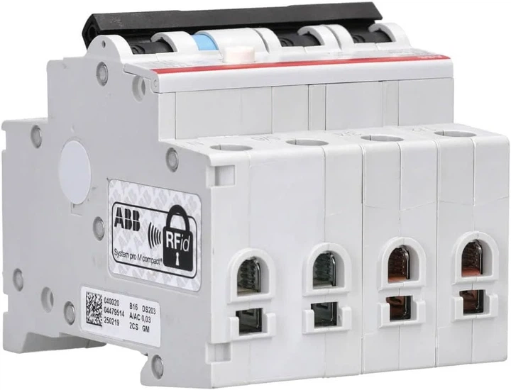 Автоматический выключатель ABB DS203NC INT DIF MAG / B16 / 6 kA / 3P+N / Type-A / 30 мА / Белый Б/В k1 - изображение 5