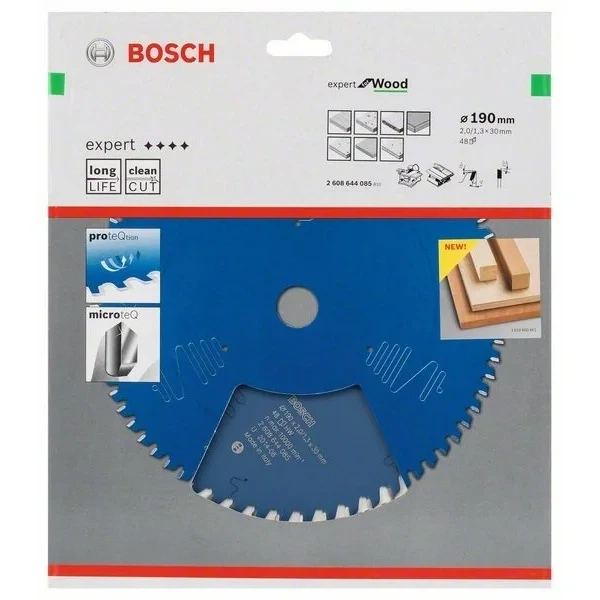 Пильний диск Bosch 2608644085 EXWOT 190 x 30 мм 48T Синій Б/В k1 - зображення 2