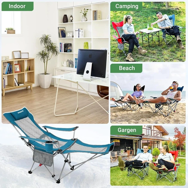Раскладное кресло для кемпинга #WEJOY Cyan Mesh 2 в 1 / до 136 кг / Голубой Б/В - Фото 5 Раскладное кресло для кемпинга #WEJOY Cyan Mesh 2 в 1 / до 136 кг / Голубой Б/В - изображение 5