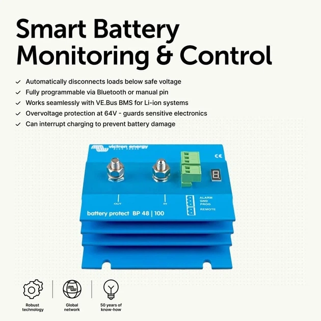 Реле отключения АКБ Victron Energy Smart Battery Protect / 48V / 100A /Программируемое / Синее Б/В k1 - изображение 2