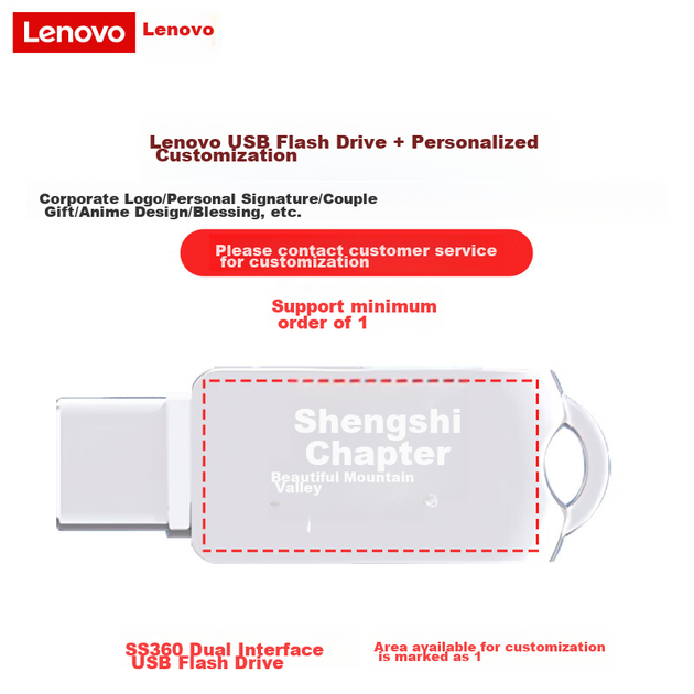 Флеш память USB Lenovo SS360 64GB USB 3.2 Gen1 + Type-C Silver - изображение 9