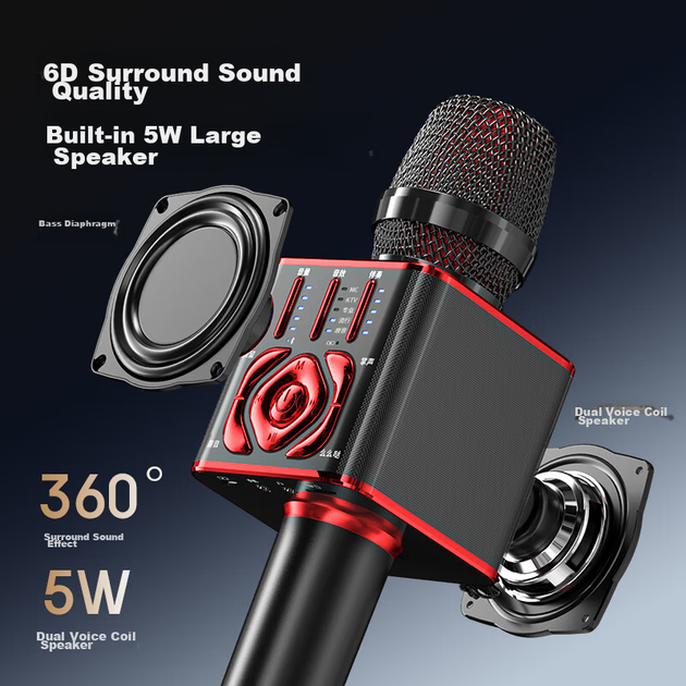 Микрофон-колонка Newmine MC29 Light Version беспроводной, для караоке - изображение 9