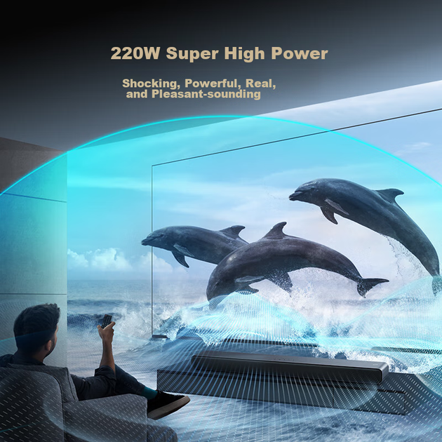 Саундбар TCL S55H з Dolby Atmos DTS Virtual:X, потужним незалежним сабвуфером 220 Вт, комплект розумних Bluetooth-колонок для домашнього кінотеатру - зображення 6