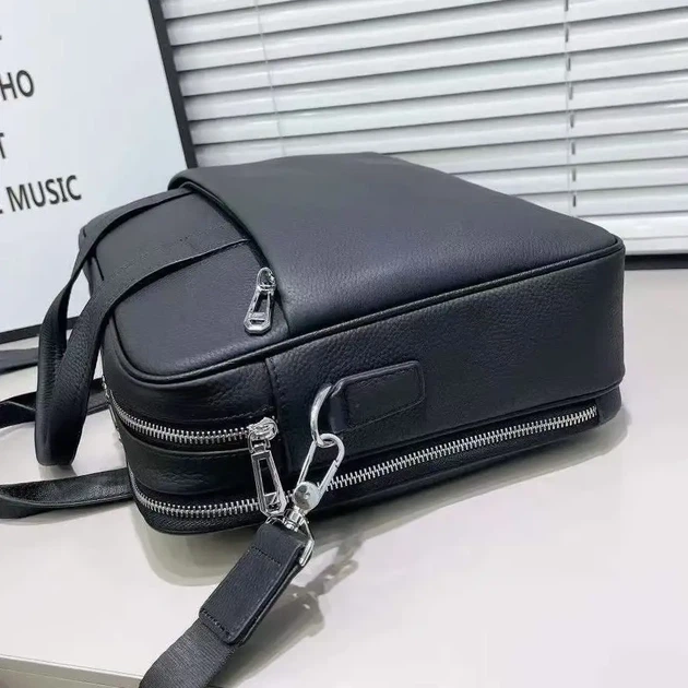 Шкіряна чоловіча ділова сумка для ноутбука 40x27x10, офісний портфель Tiding Bag 56901, чорний - Фото 5 Шкіряна чоловіча ділова сумка для ноутбука 40x27x10, офісний портфель Tiding Bag 56901, чорний - зображення 5