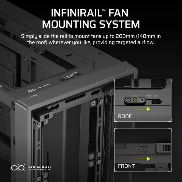 Корпус для ПК CORSAIR 4000D Frame Modular Чорний (102067248) - зображення 2