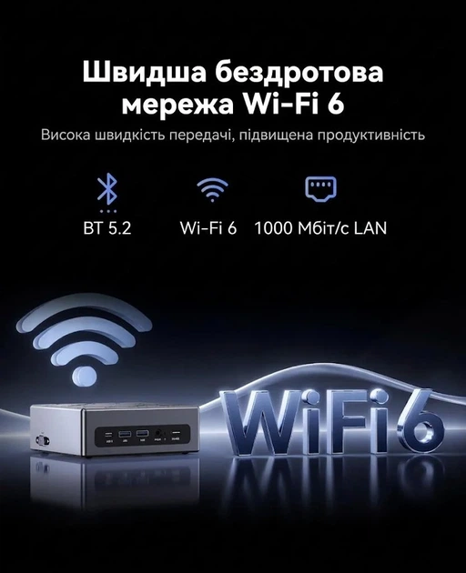 Мини ПК NiPoGi CK10 / Intel Core i5-12450H / RAM 16GB / SSD 512GB / 2 x HDMI / 1 x LAN / Wi-Fi 6 / Bluetooth 5.2 / Windows 11 / Серый (101937236) - изображение 5