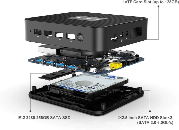 Мини ПК MINIS FORUM GK41 / Intel Celeron J4125 / RAM 8GB / SSD 256GB / HDMI / 2 х LAN / Wi-Fi 5 / Bluetooth 4.2 / Windows 11 / Черный (101937602) b5 - Фото 3 Мини ПК MINIS FORUM GK41 / Intel Celeron J4125 / RAM 8GB / SSD 256GB / HDMI / 2 х LAN / Wi-Fi 5 / Bluetooth 4.2 / Windows 11 / Черный (101937602) b5 - изображение 3
