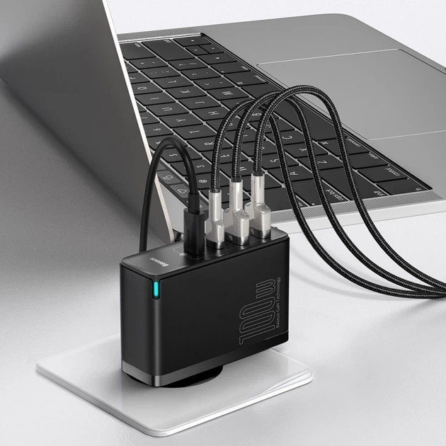 МЗП Baseus GaN2 Pro Quick Charger 100W (2Type-C + 2USB) (Black) - изображение 3