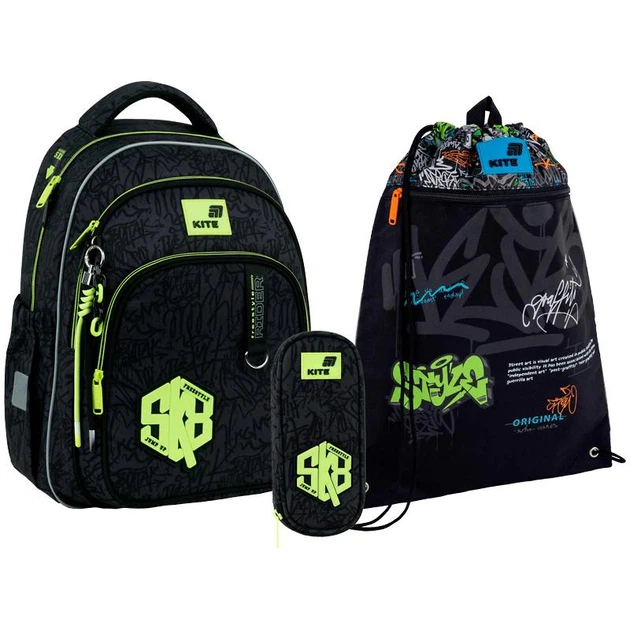 Шкільний набір Kite Education SK8 SET_K26-763M-3 (рюкзак, пенал, сумка) - Фото 1 Шкільний набір Kite Education SK8 SET_K26-763M-3 (рюкзак, пенал, сумка) - зображення 1