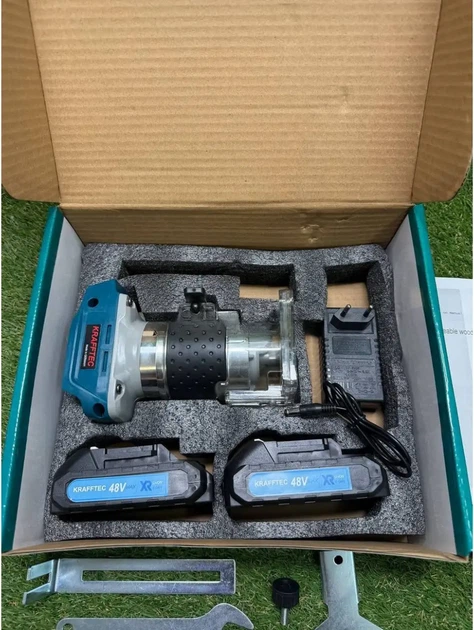 Кромочный аккумуляторный фрезер Krafftec PRO DRT50 1200 Вт 48 В 3000–30000 об/мин 6Ah бесщеточная LED подсветка - изображение 3