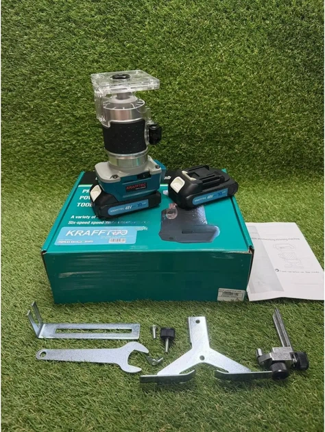 Кромочный аккумуляторный фрезер Krafftec PRO DRT50 1200 Вт 48 В 3000–30000 об/мин 6Ah бесщеточная LED подсветка - изображение 9