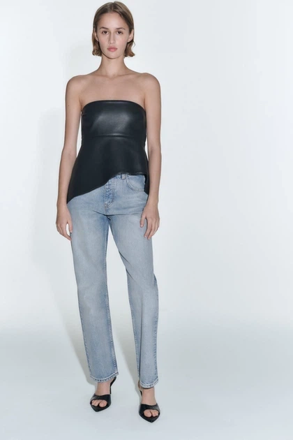 Джинси укорочені прямі Straight Cropped Zara 9863/059 XS/34 Блакитні (0986305940634) - Фото 4 Джинси укорочені прямі Straight Cropped Zara 9863/059 XS/34 Блакитні (0986305940634) - зображення 4