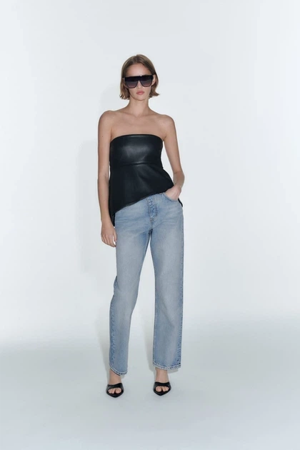 Джинси укорочені прямі Straight Cropped Zara 9863/059 XS/34 Блакитні (0986305940634) - Фото 5 Джинси укорочені прямі Straight Cropped Zara 9863/059 XS/34 Блакитні (0986305940634) - зображення 5