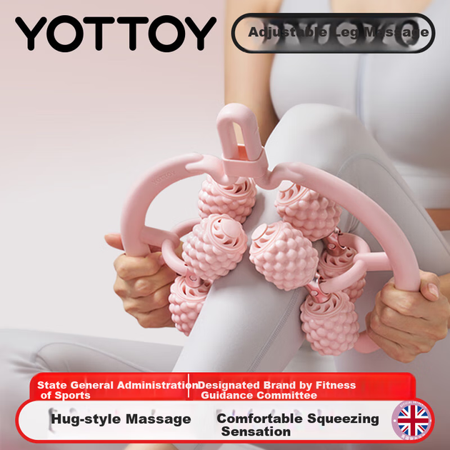Массажный ролик для ног Yottoy с 8 колесиками, профессиональный ролик для расслабления мышц, похудения бедер и икр, поролоновый ролик. - изображение 4