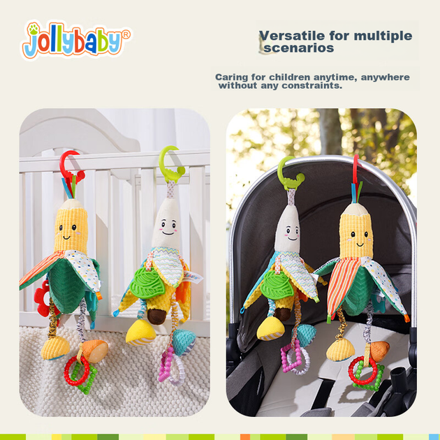 Игрушечный кулон Jollybaby для детской коляски, погремушка для новорожденного у кровати, игрушечная машинка, колокольчик для детской кроватки, кулон в виде кукурузного початка - изображение 9