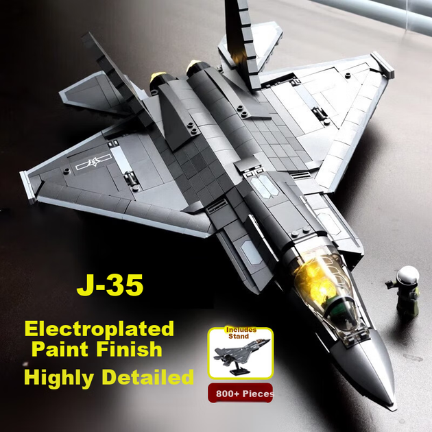 Конструктор SLUBAN "Военный самолет. Истребитель J-35" 838 детали (M38-B1186) - изображение 8