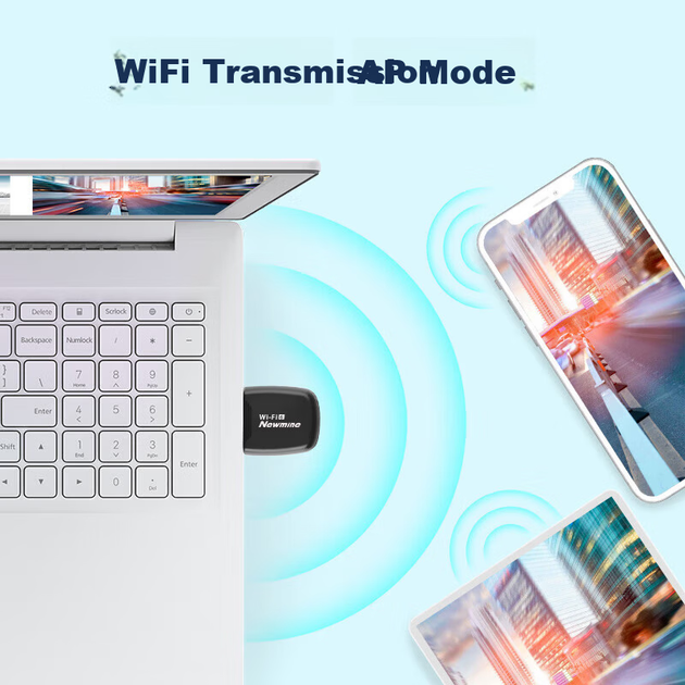 Бездротовий USB-адаптер Newmine WiFi6 без драйверів, настільний WiFi-приймач, зовнішня мережева антена для ноутбуків і настільних комп'ютерів - изображение 6