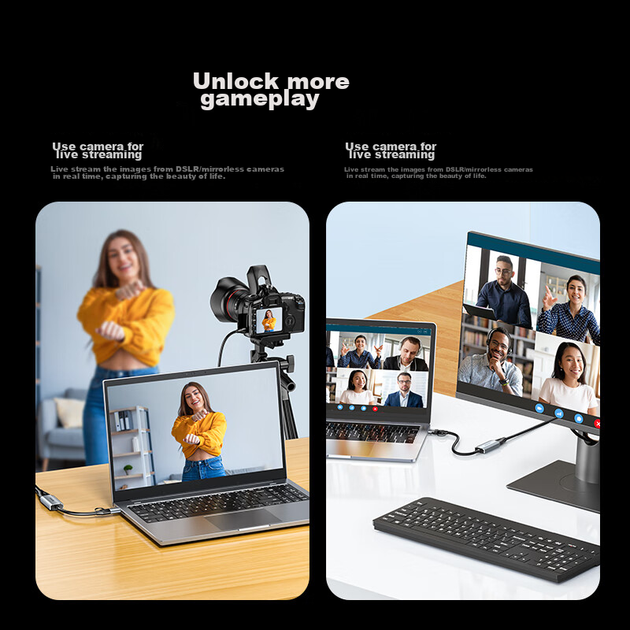 Плата відеозахоплення SAMZHE HDMI з входом 4K MS2130, сумісна з Switch/PS5/NS, комп'ютером, смартфоном, камерою, пристроєм потокового запису ігор USB 3.0/Type-C 2K - изображение 12