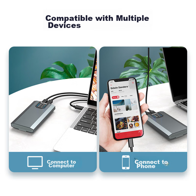 Корпус MAIWO M.2 NVMe/AHCI SSD для клонування, дисковий масив, сумісний із зовнішнім корпусом для ноутбука лише для читання K2023P - зображення 10
