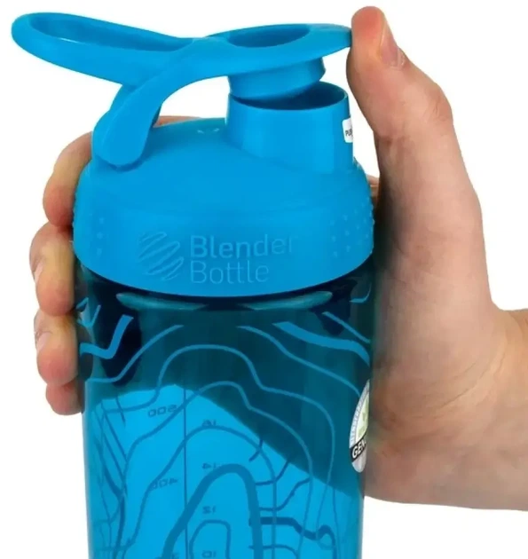 Шейкер BlenderBottle SportMixer Signature Sleek Aqua Topt Flow с шариком 820 мл Голубой (Sleek_AQUA_TOPT) - Фото 2 Шейкер BlenderBottle SportMixer Signature Sleek Aqua Topt Flow с шариком 820 мл Голубой (Sleek_AQUA_TOPT) - изображение 2