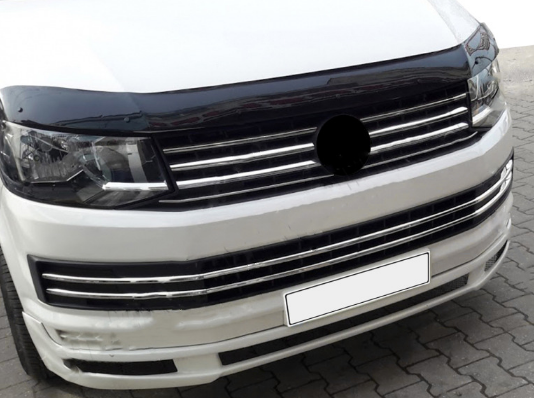 Накладки хромированные на решетку бампера (6шт) Volkswagen T6 2015-, OmsaLine, 7550083 - изображение 3