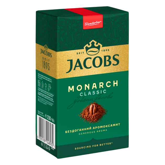 Кофе молотый Jacobs Monarch Classic 230 г - Фото 1 Кофе молотый Jacobs Monarch Classic 230 г - изображение 1