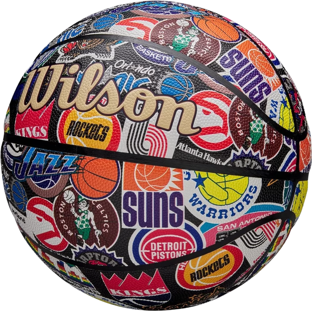 Мяч баскетбольный Wilson NBA All Team Retro BSKT Size 7 (WZ4028501XB7) - изображение 2