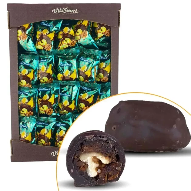 Цукерки VikiSnack Банан з горіхом у шоколаді, 1,5 кг - Фото 1 Цукерки VikiSnack Банан з горіхом у шоколаді, 1,5 кг - зображення 1