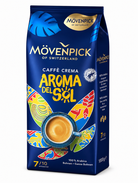Кофе в зернах Movenpick Caffè Crema Aroma del Sol 1 кг — 100% Arabica - Фото 1 Кофе в зернах Movenpick Caffè Crema Aroma del Sol 1 кг — 100% Arabica - изображение 1
