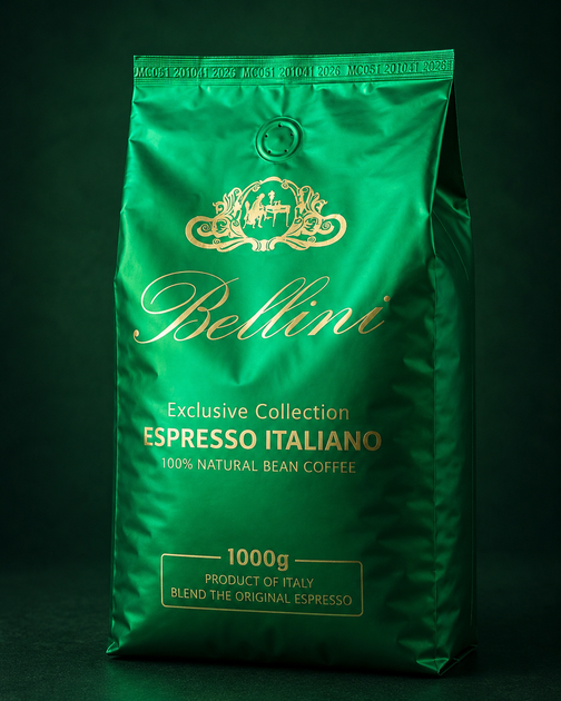 Кава в зернах Bellini Exclusive Collection Espresso Italiano Green 1000 г - Фото 1 Кава в зернах Bellini Exclusive Collection Espresso Italiano Green 1000 г - зображення 1