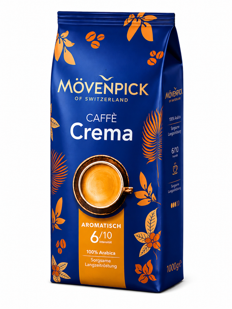 Кава в зернах Mövenpick Caffè Crema 1 кг — 100% Arabica - Фото 1 Кава в зернах Mövenpick Caffè Crema 1 кг — 100% Arabica - зображення 1