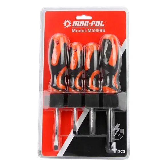 Набор отверток с магнитным наконечником хром-ванадиевый 4 элемента универсальный Mar-Pol SE0589 - Фото 5 Набор отверток с магнитным наконечником хром-ванадиевый 4 элемента универсальный Mar-Pol SE0589 - изображение 5