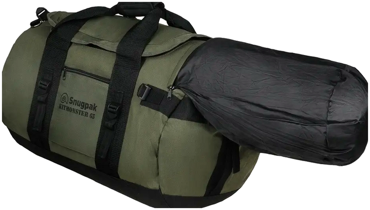 Транспортна сумка 65 літрів із кишенями для подорожей оливковий нейлон Snugpak SE1438 - Фото 4 Транспортна сумка 65 літрів із кишенями для подорожей оливковий нейлон Snugpak SE1438 - зображення 4
