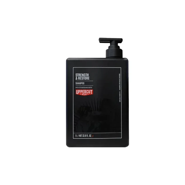 Зміцнюючий шампунь Uppercut Deluxe Strength and Restore Shampoo 1000 мл для чоловіків, відновлюючий шампунь з кофеїном і біотином - зображення 6