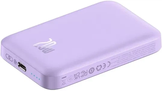 УМБ Baseus Magnetic Mini Air 20W 6000mAh Nebula Purple (P10059002513-00) - Фото 2 УМБ Baseus Magnetic Mini Air 20W 6000mAh Nebula Purple (P10059002513-00) - зображення 2