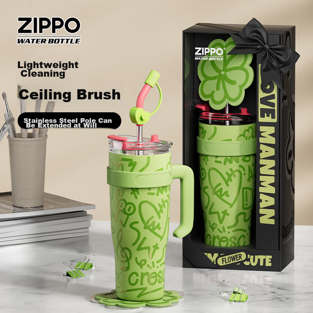 Термокухоль Zippo з трубочкою 1.25 л Green - Фото 4 Термокухоль Zippo з трубочкою 1.25 л Green - зображення 4