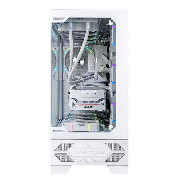 VALKYRIE VK03 WHITE Білий ігровий корпус ATX, підтримує водяне охолодження 360 мм, 6,2-дюймовий сенсорний екран, панорамний огляд 270° - изображение 9