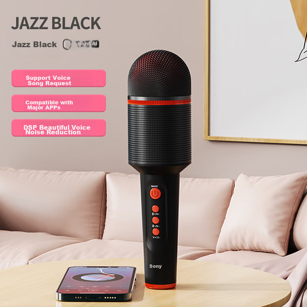 Микрофон Soaiy MC8AI беспроводной со звуковой картой для караоке - изображение 4
