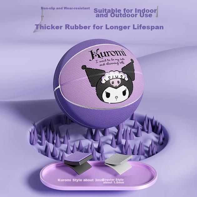 М'яч баскетбольний Xixia Kuromi (Sanrio) дитячий, розмір 5, 22 см, для дітей 4–12 років - зображення 6