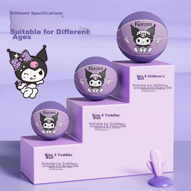 М'яч баскетбольний Xixia Kuromi (Sanrio) дитячий, розмір 5, 22 см, для дітей 4–12 років - зображення 8