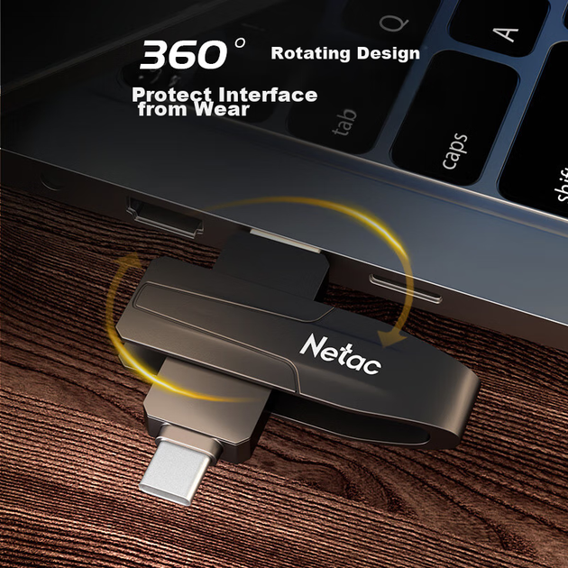 Твердотільний флеш-накопичувач Netac 256 ГБ USB 3.2, флеш-накопичувач US8 Type-C з двома інтерфейсами, швидкість читання 530 МБ/с, швидкість запису 450 МБ/с, мобільний SSD для телефонів та комп'ютерів, блискавично швидка продуктивність - изображение 8