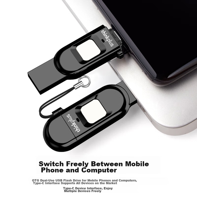 Флешка ThinkPlus Lenovo TFU301 128ГБ USB 3.0 Type-C с шифрованием отпечатка пальца - изображение 8