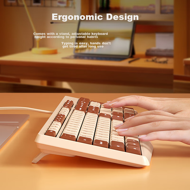 Клавиатура проводная BOW K160U USB Coffee - Фото 8 Клавиатура проводная BOW K160U USB Coffee - изображение 8