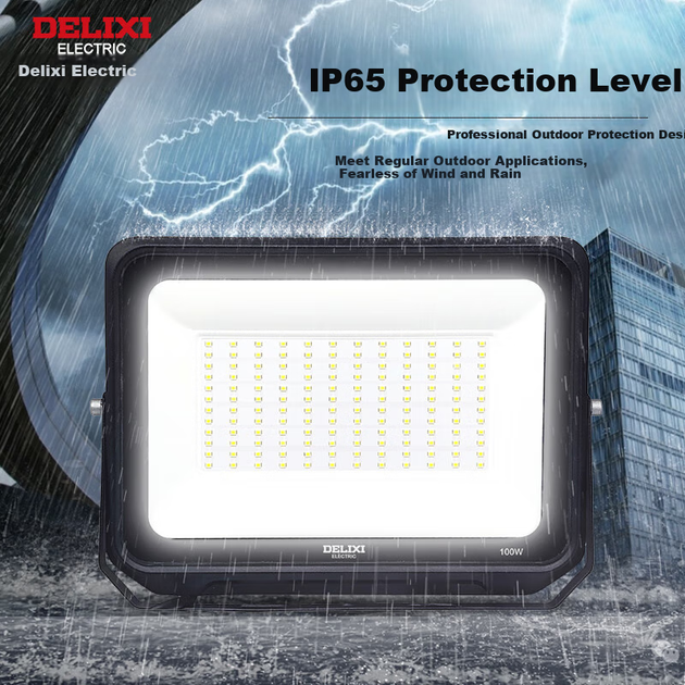 Прожектор DELIXI светодиодный уличный IP65, 100Вт, белый свет - изображение 6