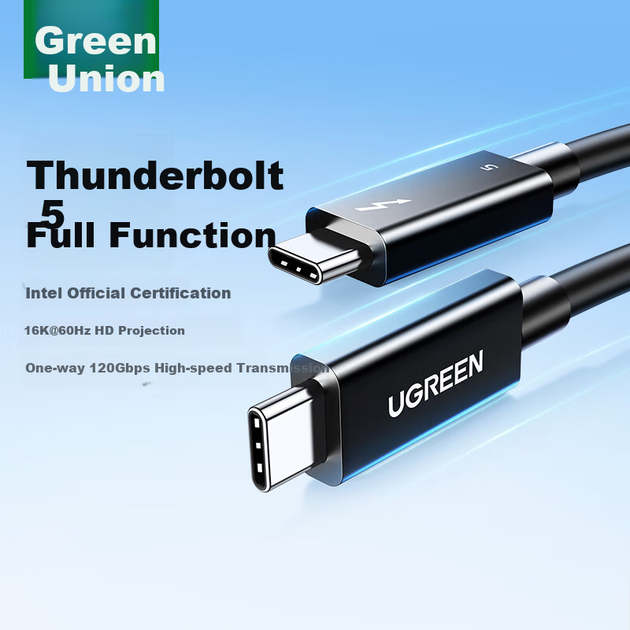 Кабель UGREEN Thunderbolt 5 сертифікований Intel, USB4, PD 240 Вт, Type-C, для 16K - зображення 4